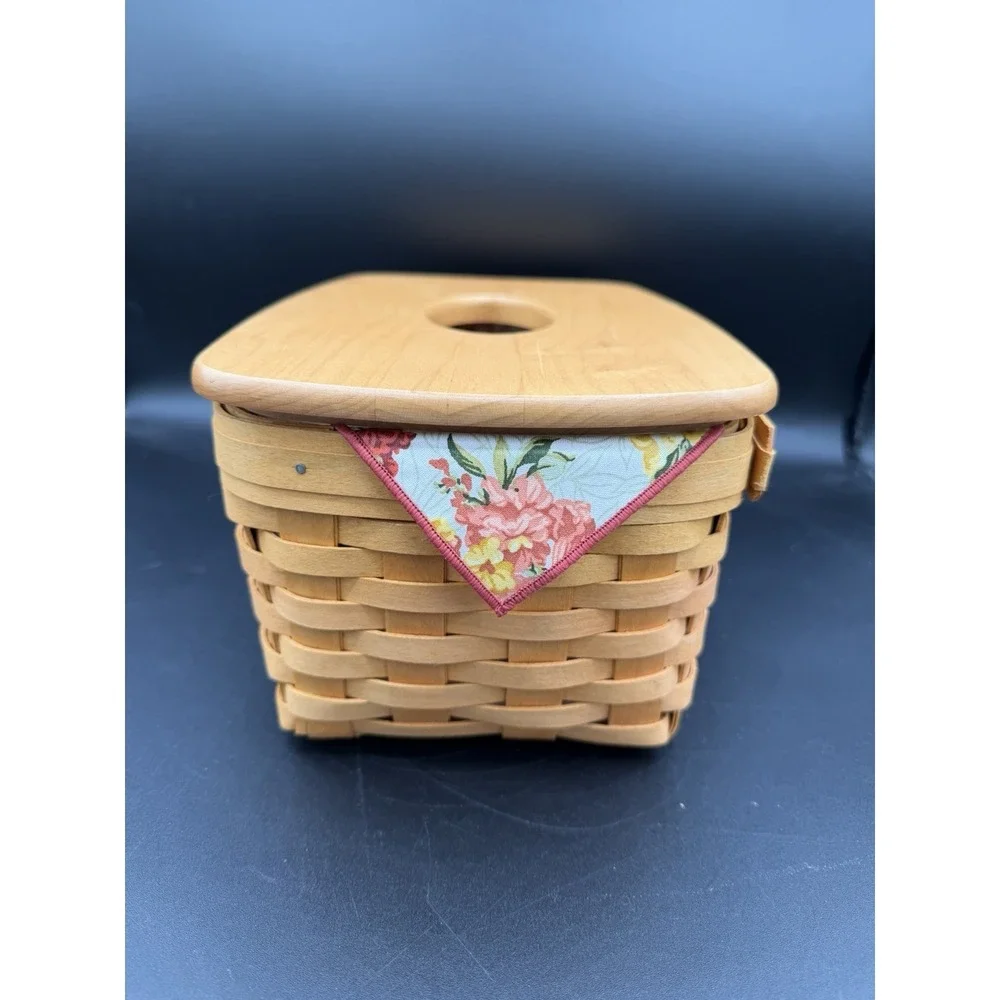 🧺✨ Longaberger 2002 Long Tissue Basket Combo – Lid, Liner, Protector & Tie‑On ✨